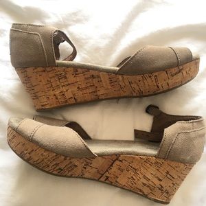 Taupe Toms wedges
